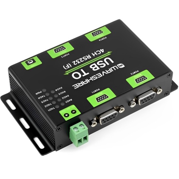 Industrial USB to 4-Ch RS232 Converter – Female Port