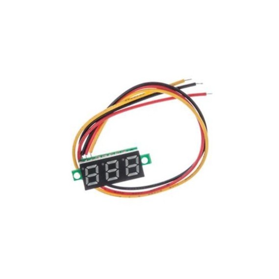 Panel Volt Meter 0-100V Three Wires - Red 0.28"
