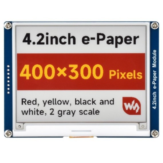 e-Paper Display 4.2" 400×300 (Red-Yellow-Black-White)