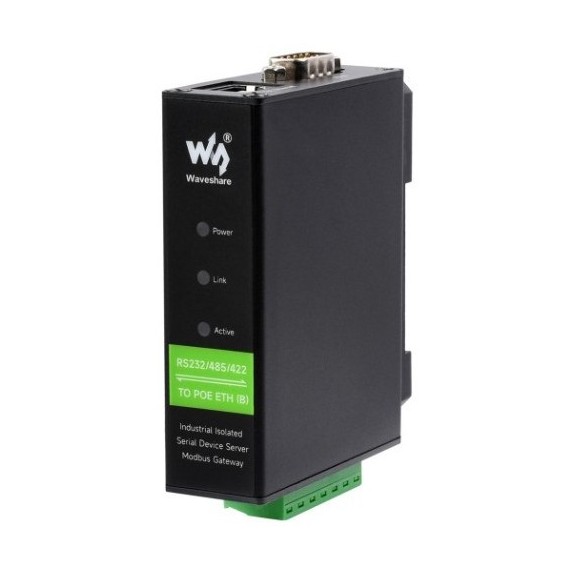 Industrial RS232/RS485/RS422 to Ethernet with PoE Converter, Power Over Ethernet: With PoE