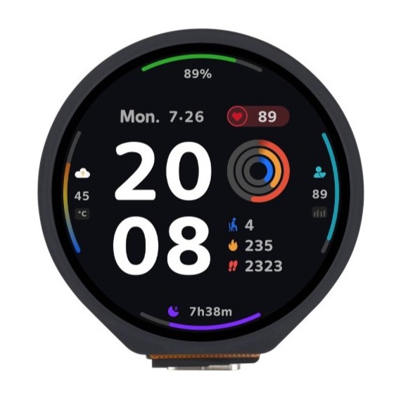 Waveshare ESP32-S3 Touch IPS LCD – 1.28" Round, Οθόνη Aφής: Capacitive, Επιλογές Θήκης: Without case