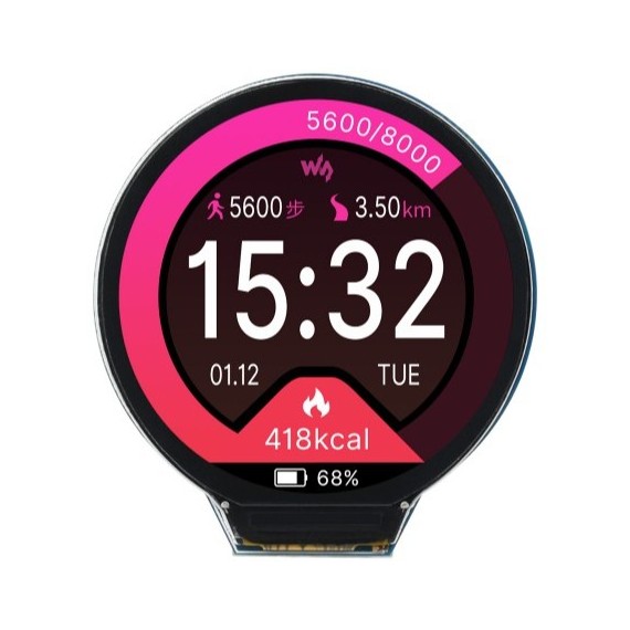 Waveshare RP2040 IPS LCD – 1.28" Round, Οθόνη Aφής: Without, Επιλογές Θήκης: Without case