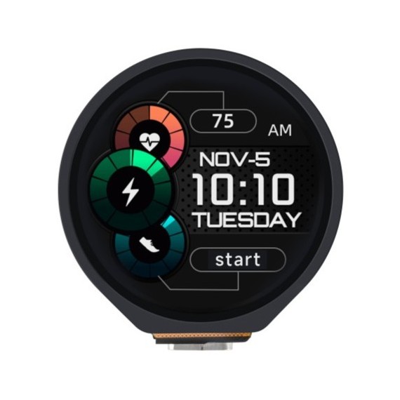 Waveshare RP2040 Touch IPS LCD – 1.28" Round, Οθόνη Aφής: Capacitive, Επιλογές Θήκης: Without case