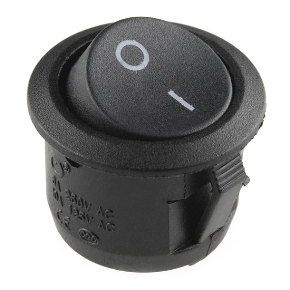 Rocker Switch SPST 6A/250VAC Round