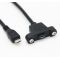 Panel Mount MicroUSB Cable - Male to Female 50cm