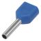 Bootlace Ferrule Insulated 0.75mm L8mm Double - Blue - Pack of 100