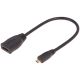 Καλώδιο HDMI Θηλυκό σε Micro HDMI 0.2m Μαύρο